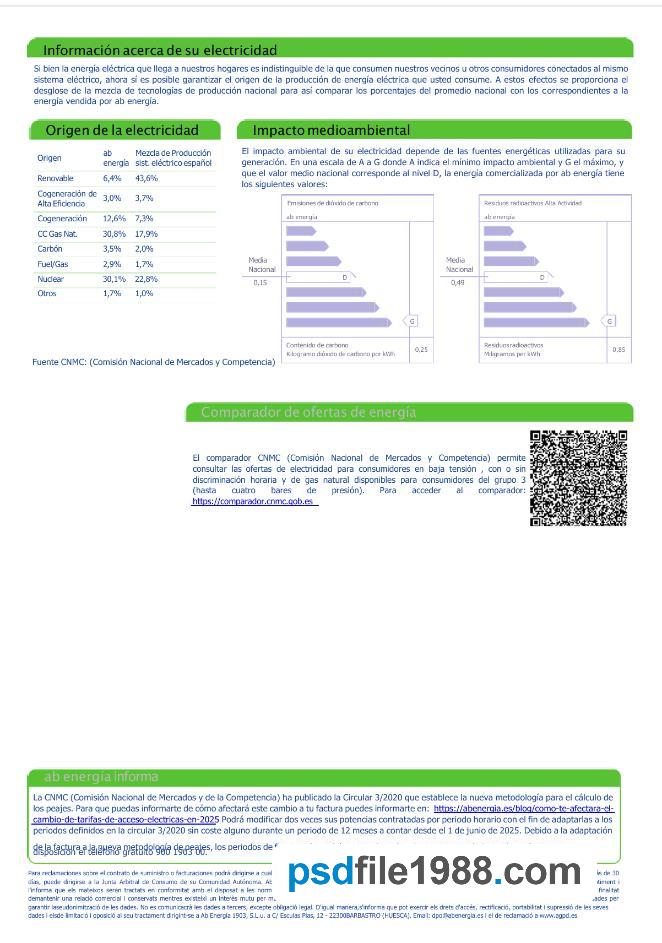 Spain Abenergia Utility Bill 3rd Page